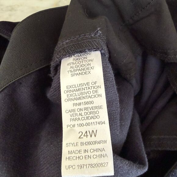 Democracy "Ab Solution" high-rise Itty Bitty Boot velvet pants navy blue sz 24W - Picture 4 of 7